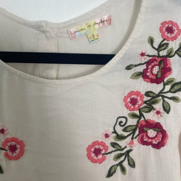 Boho Embroidered Floral Chic Girly Bohemian Artsy Art Hipster Hippie Hip Blouse - Picture 3 of 5